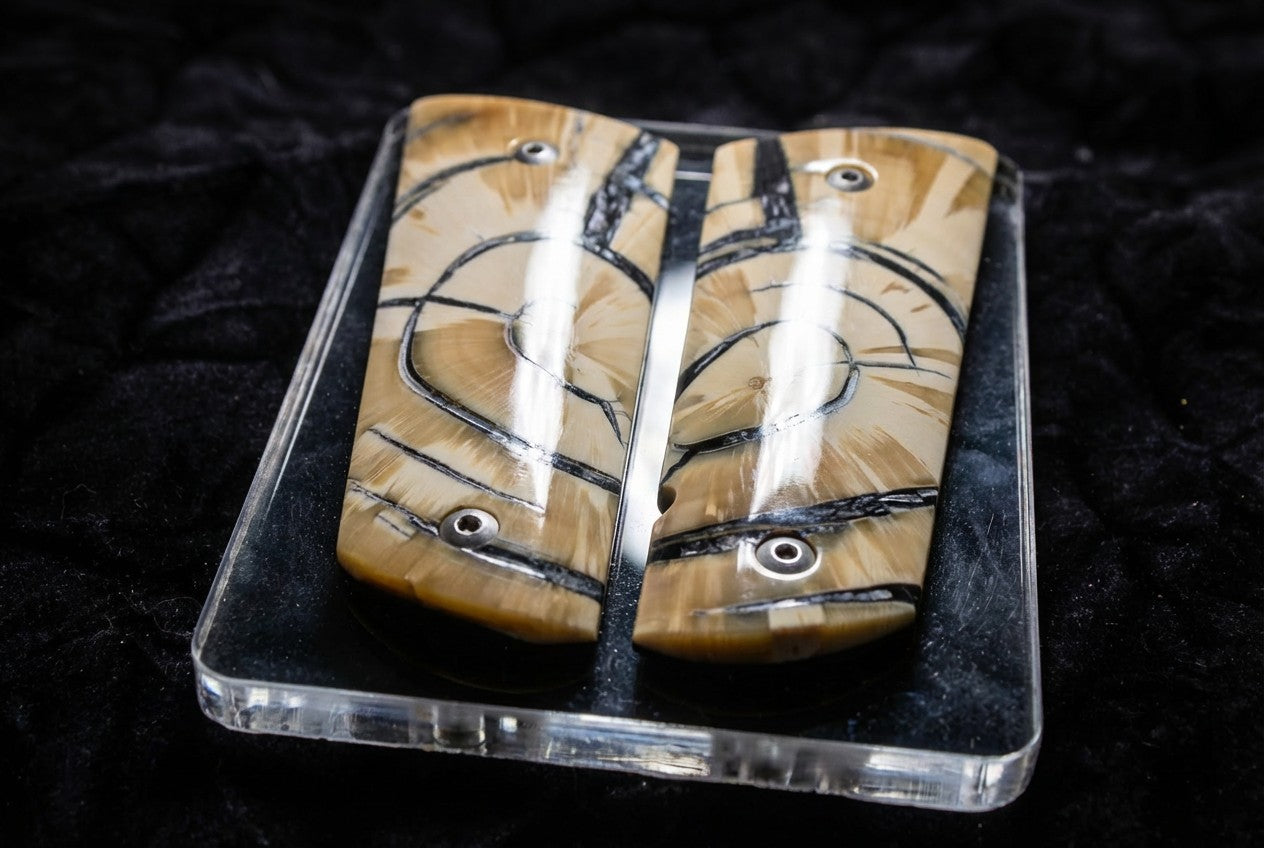 CROSSCUT MAMMOTH IVORY 1911 GRIPS A-2847