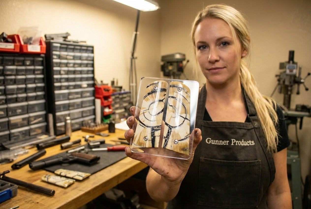 CROSSCUT MAMMOTH IVORY 1911 GRIPS A-2847