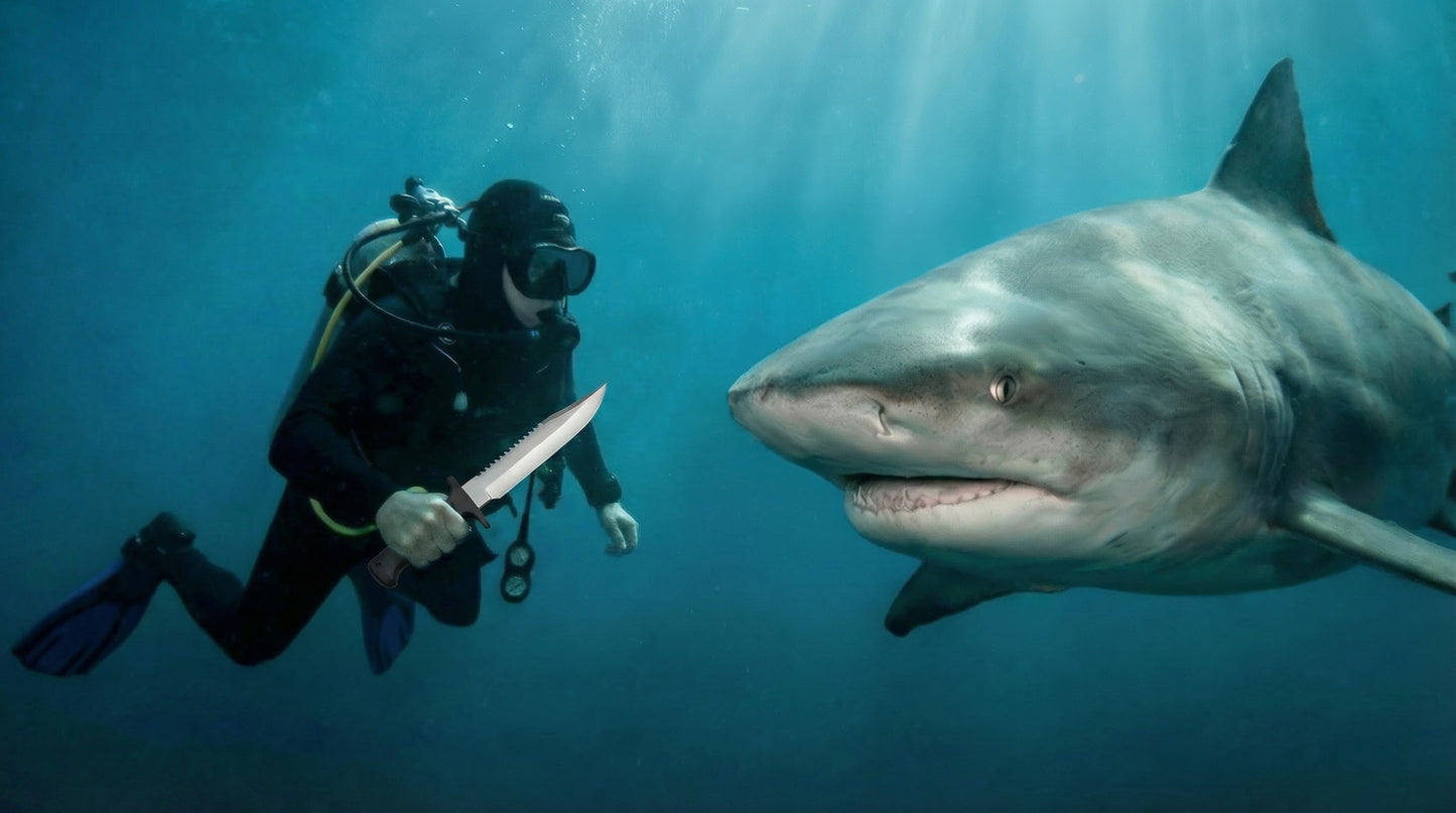 RANDALL MODEL 16 DIVER'S KNIFE DOUBLE NICKEL SILVER HILT A-2848