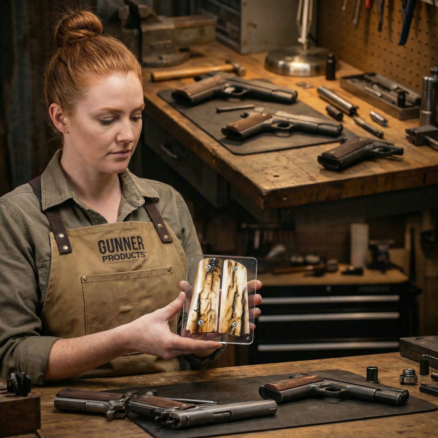 BARK MAMMOTH IVORY 1911 GRIPS A-2856