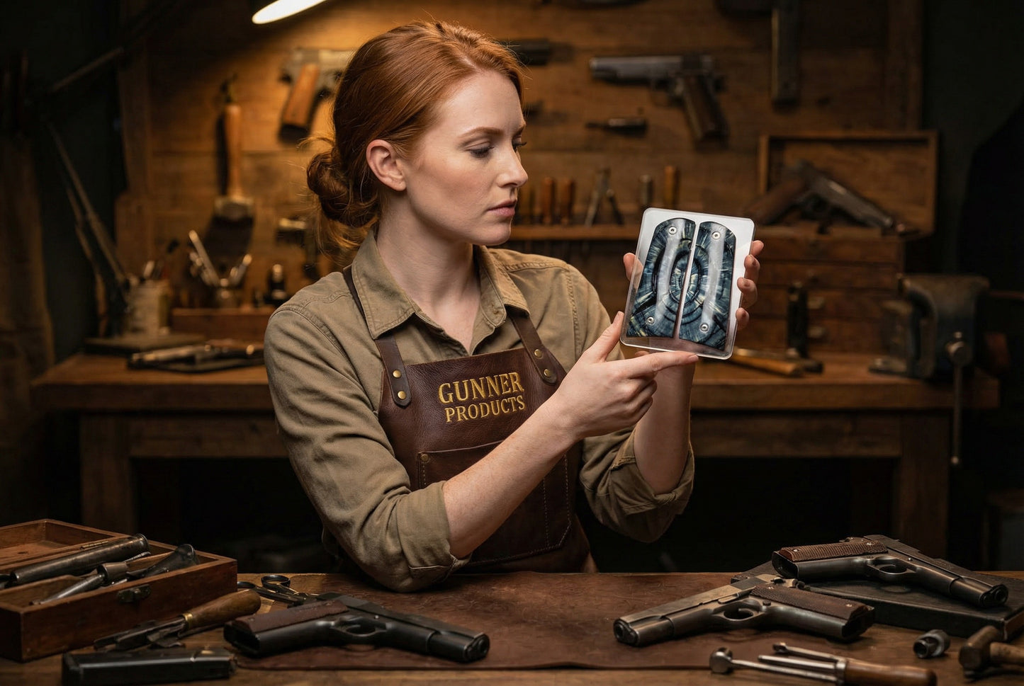 CROSSCUT MAMMOTH IVORY 1911 GRIPS A-2859