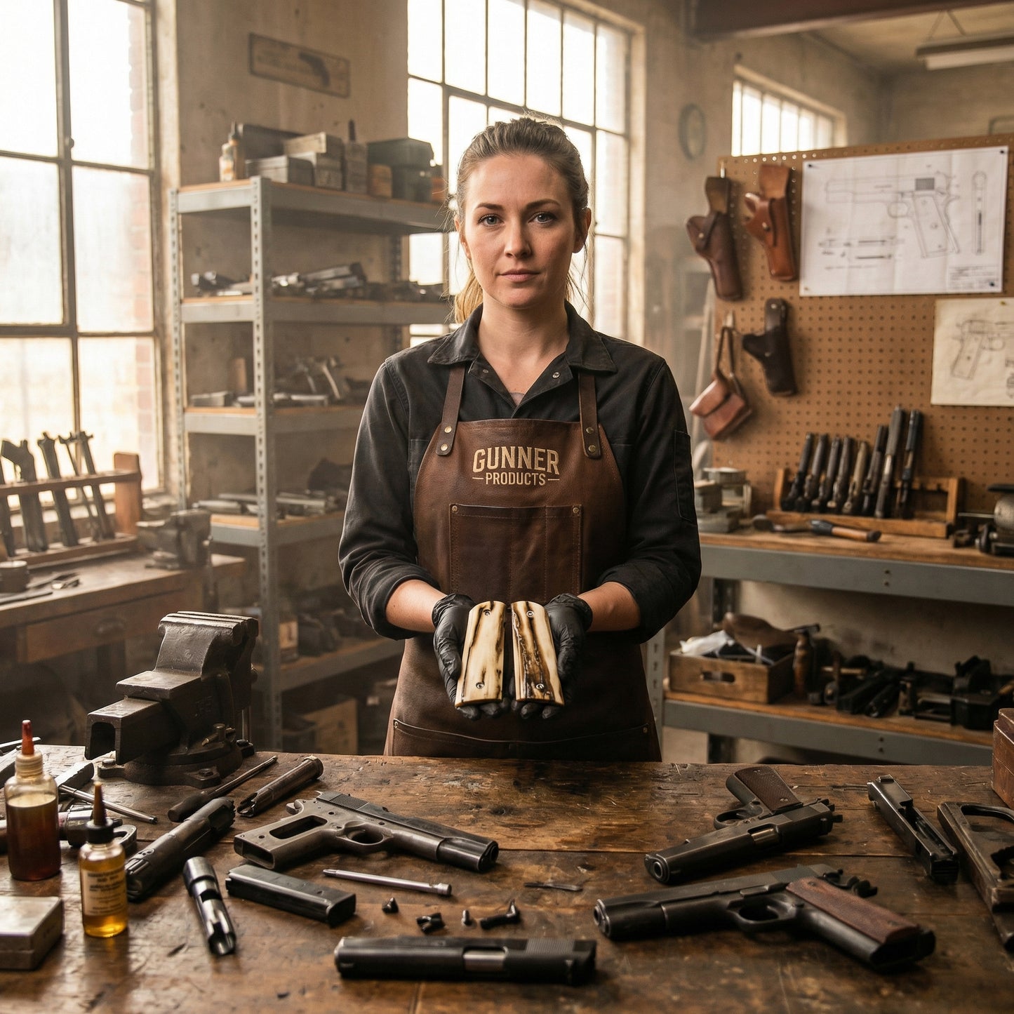 BARK MAMMOTH IVORY 1911 GRIPS A-2862