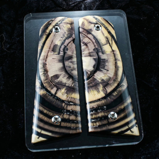 CROSSCUT MAMMOTH IVORY 1911 GRIPS A-2864