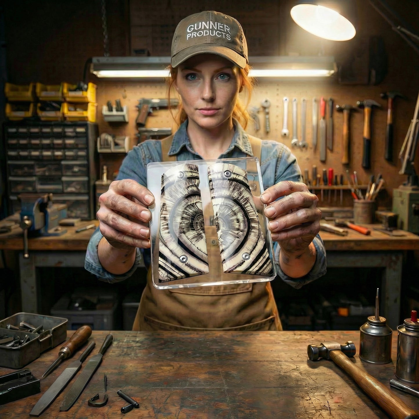 BEAUTIFUL CROSSCUT MAMMOTH IVORY 1911 GRIPS A-2867