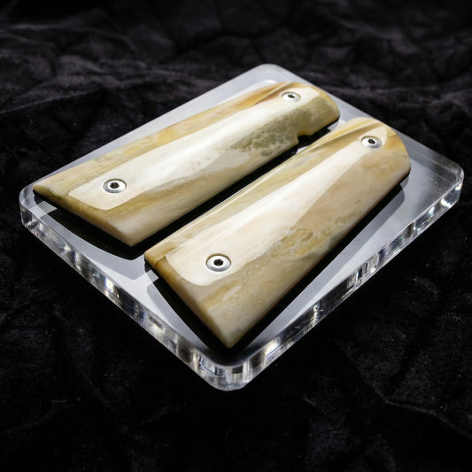 VERTICAL CUT MAMMOTH IVORY 1911 GRIPS A-2870