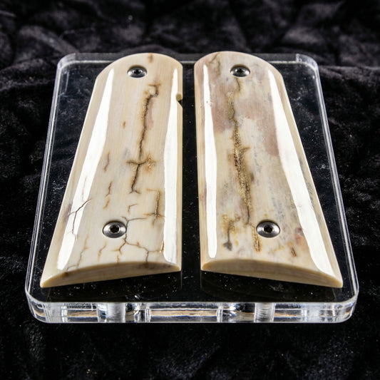 LITE BARK ICE CRACKLE MAMMOTH IVORY 1911 GRIPS A-2874