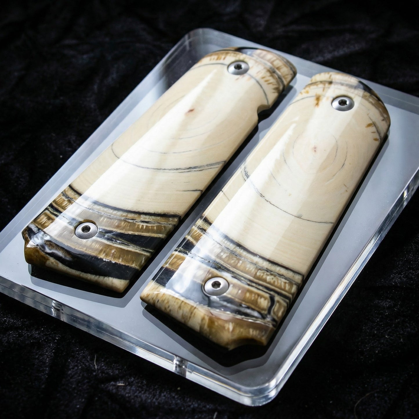 CROSSCUT MAMMOTH IVORY 1911 GRIPS A-2877