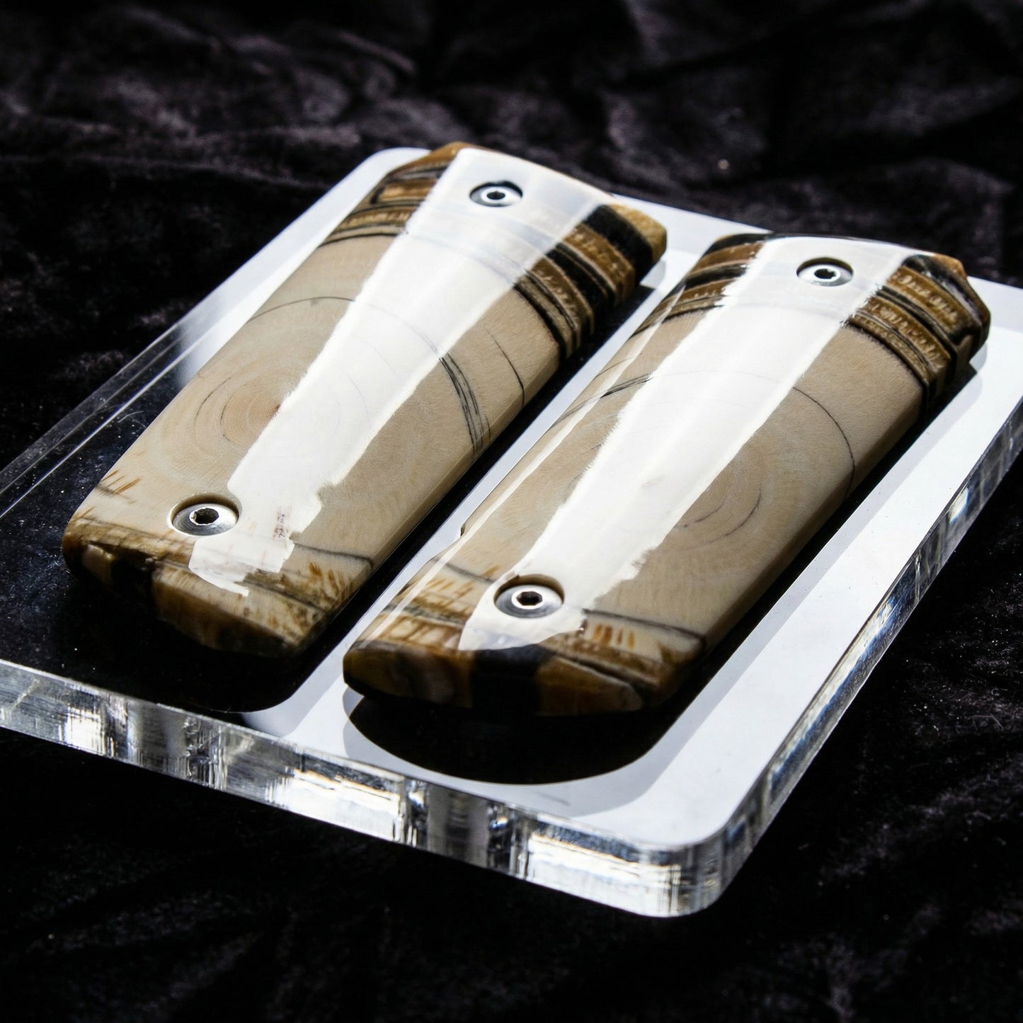 CROSSCUT MAMMOTH IVORY 1911 GRIPS A-2877