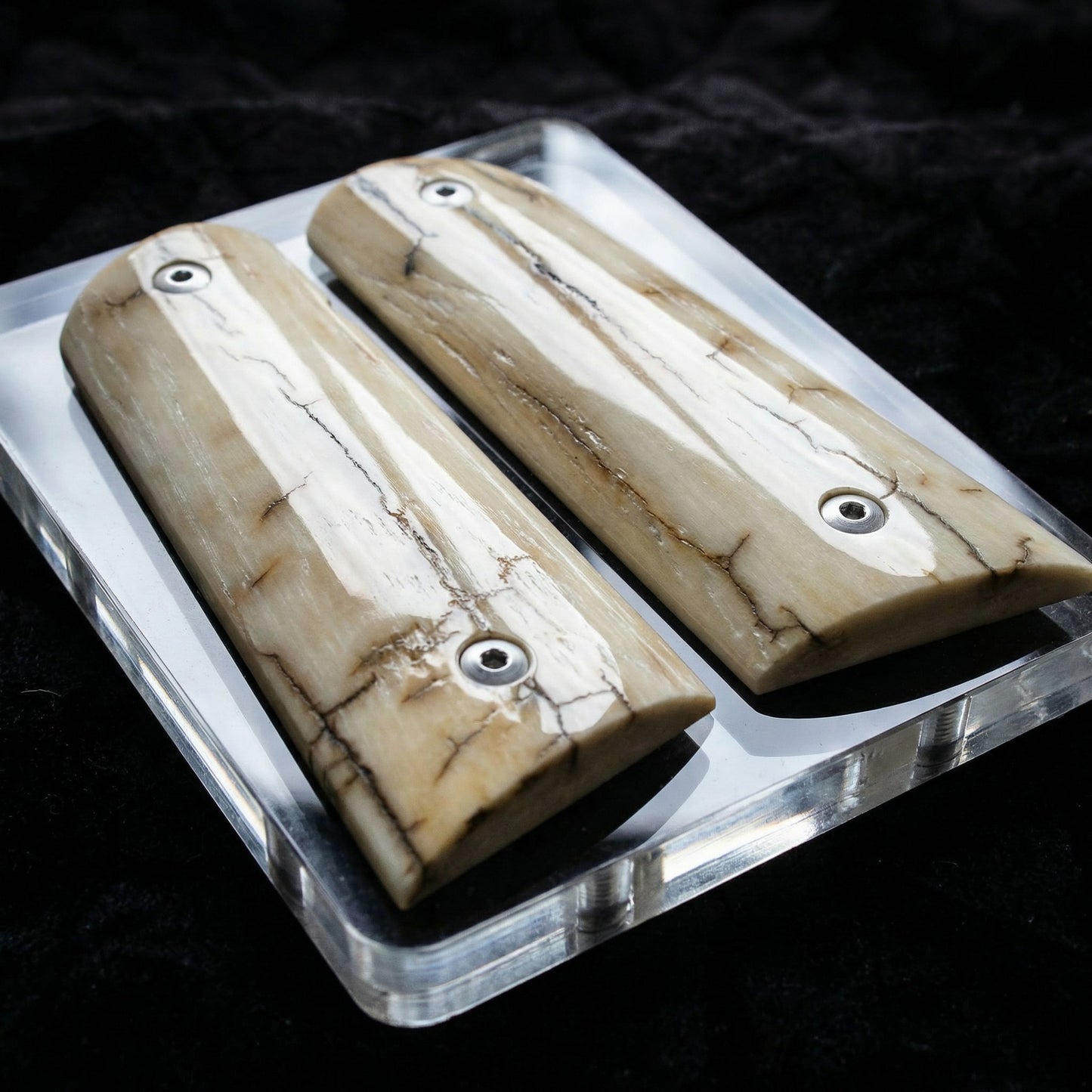 ICE CRACKLE MAMMOTH IVORY 1911 GRIPS A-2878
