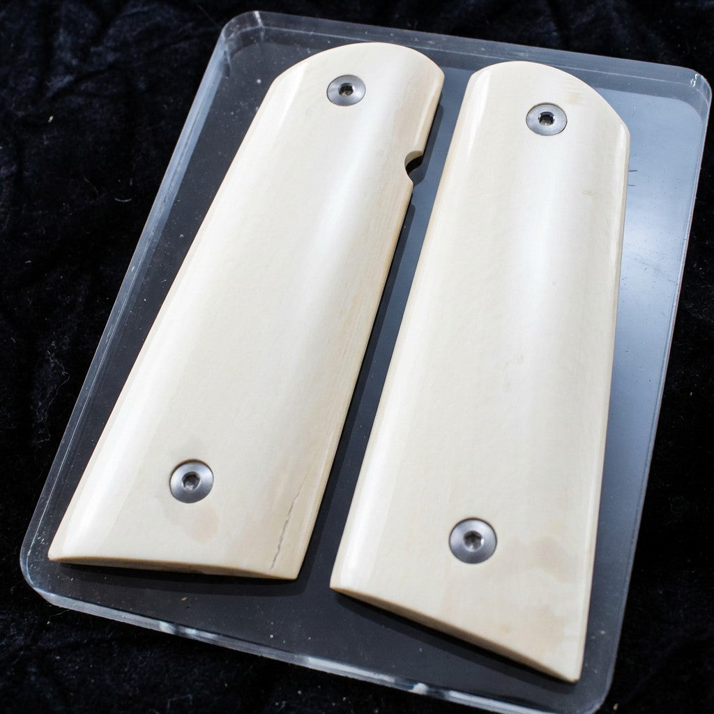 BEAUTIFUL CREAMY INTERIOR MAMMOTH IVORY 1911 GRIPS A-2887
