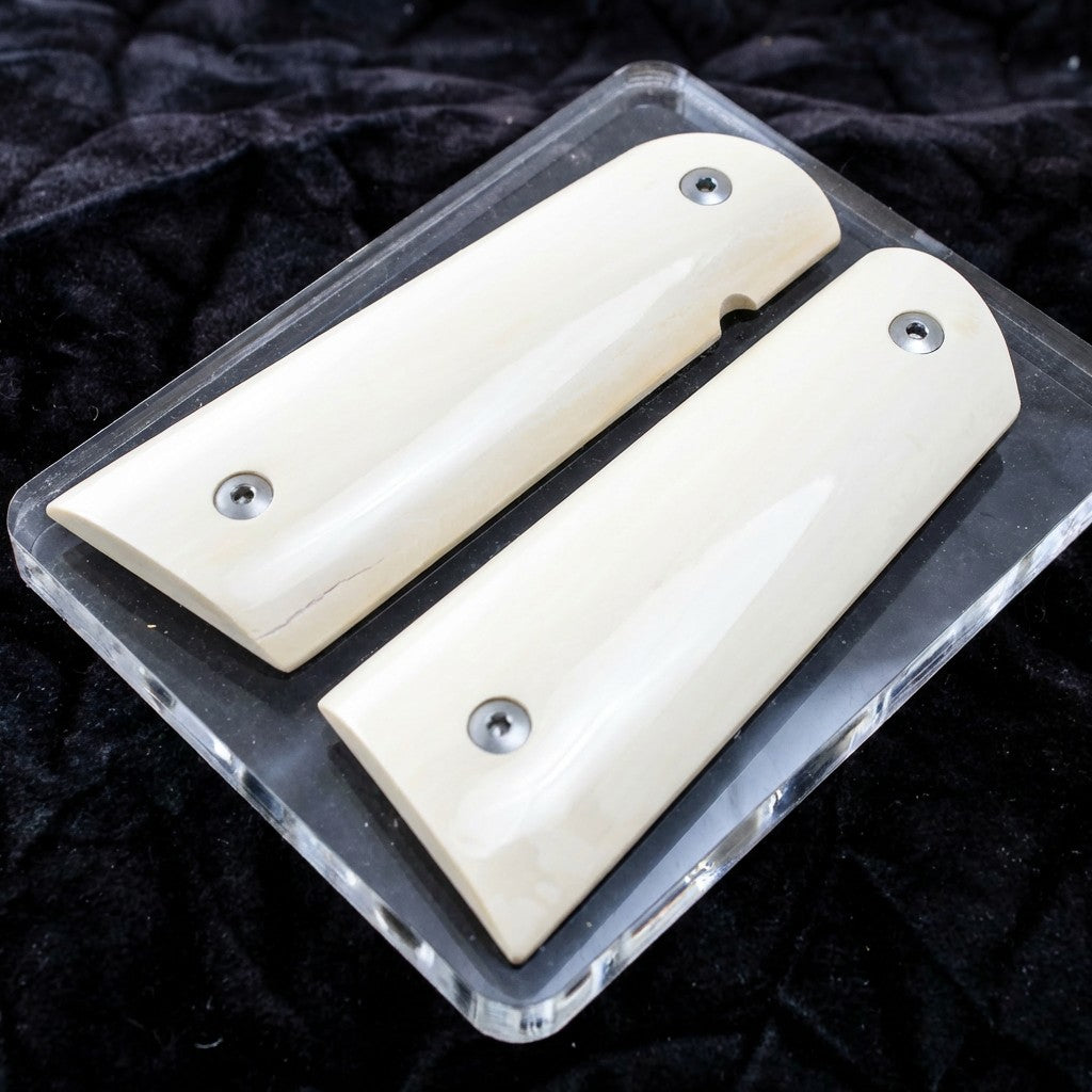 BEAUTIFUL CREAMY INTERIOR MAMMOTH IVORY 1911 GRIPS A-2887