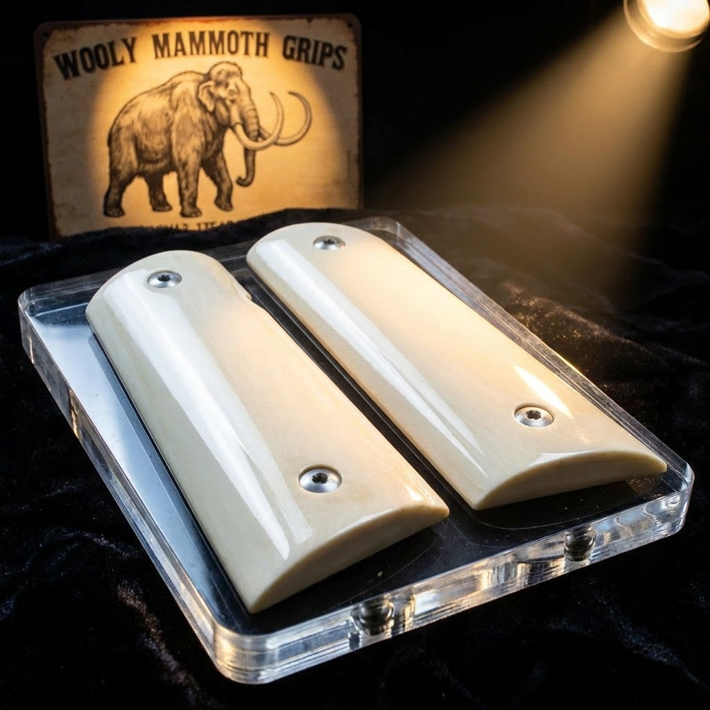 BEAUTIFUL CREAMY INTERIOR MAMMOTH IVORY 1911 GRIPS A-2887