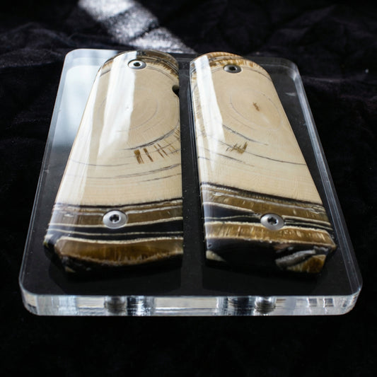 BEAUTIFUL CROSSCUT MAMMOTH IVORY 1911 GRIPS A-2893