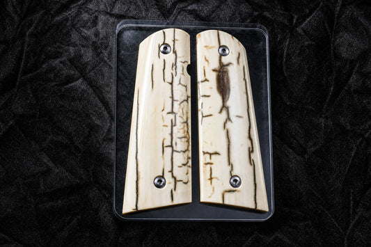 LITE ICE CRACKLE MAMMOTH IVORY 1911 GRIPS A-2911