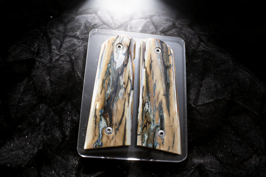 PREMIUM BARK MAMMOTH IVORY 1911 GRIPS A-2922