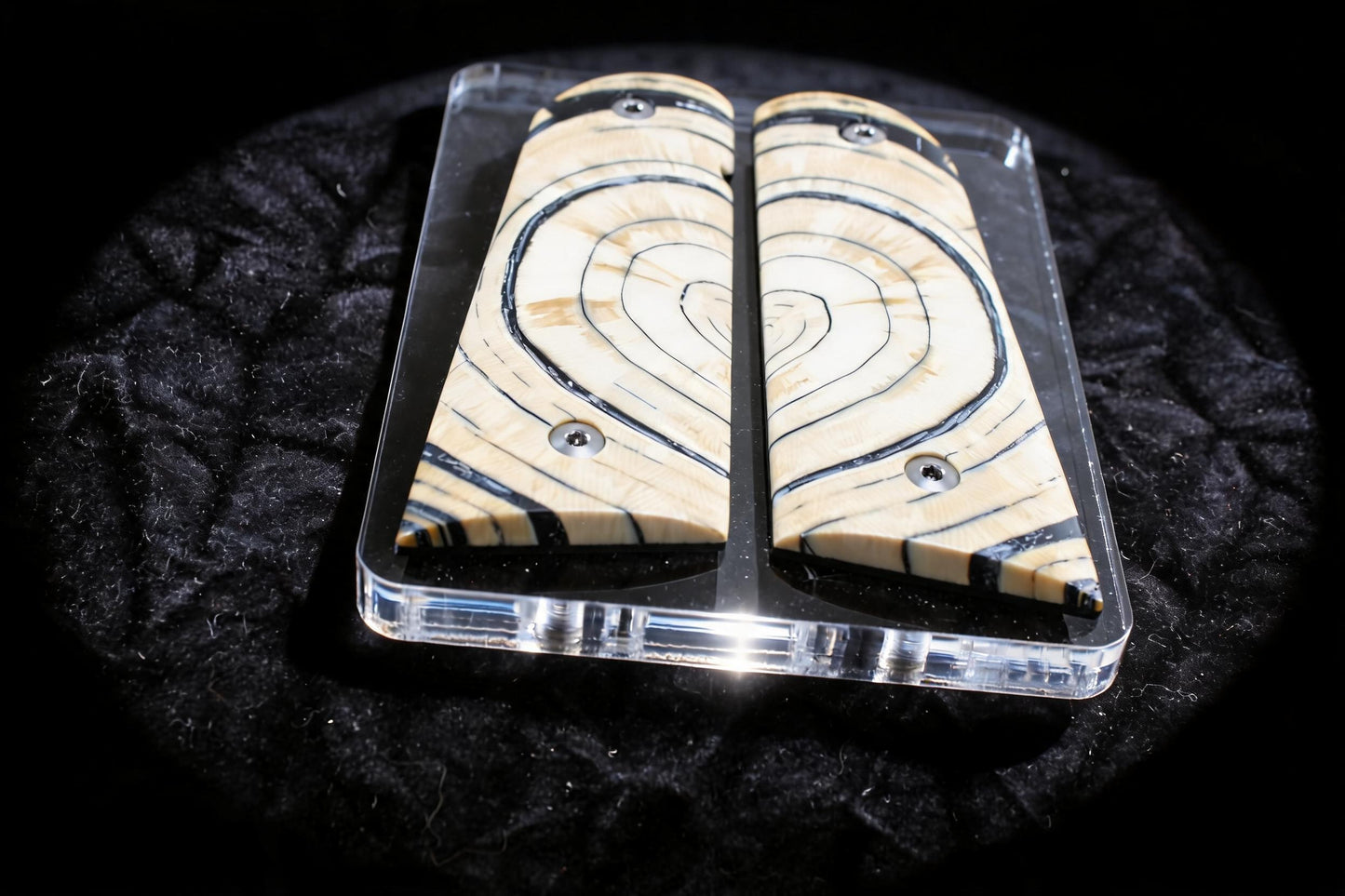 CROSSCUT MAMMOTH IVORY 1911 GRIPS A-2923