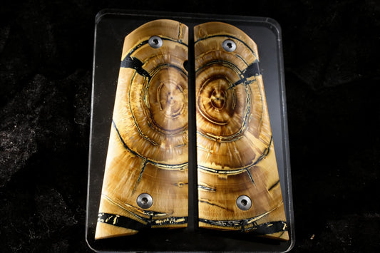 CROSSCUT MAMMOTH IVORY 1911 GRIPS A-2951