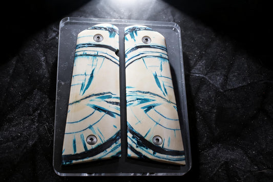 CROSSCUT MAMMOTH IVORY 1911 GRIPS A-2962