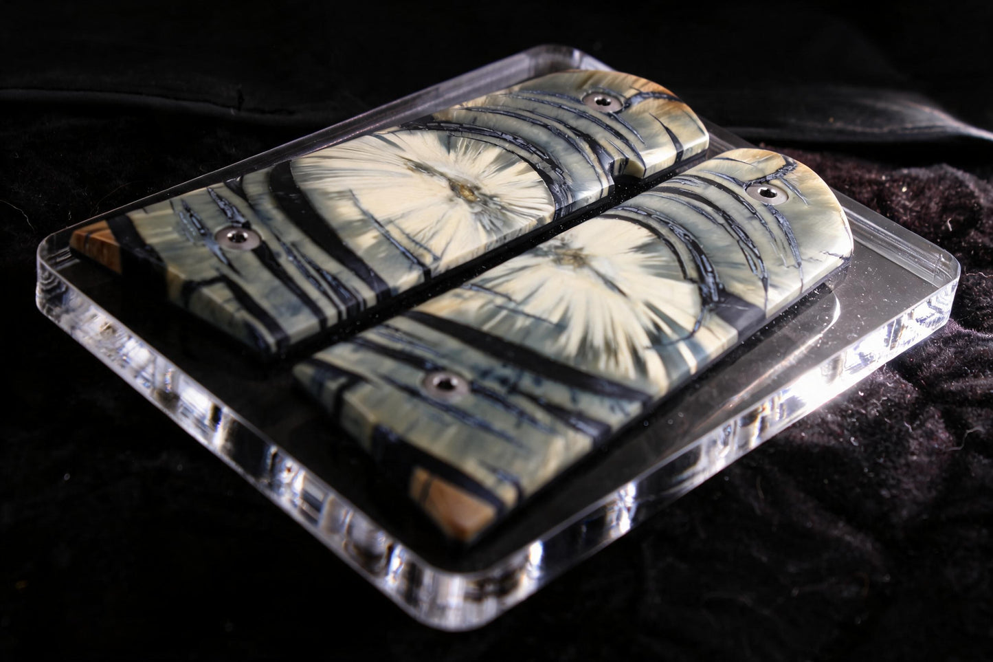 CROSSCUT MAMMOTH IVORY 1911 GRIPS A-2965