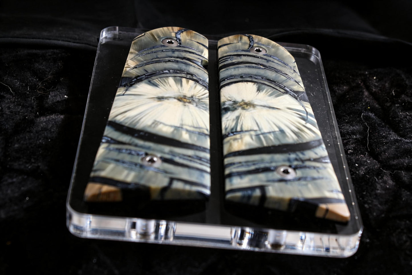 CROSSCUT MAMMOTH IVORY 1911 GRIPS A-2965
