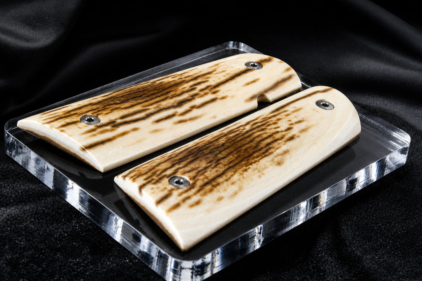 MATCHED BARK MAMMOTH IVORY 1911 GRIPS A-2989