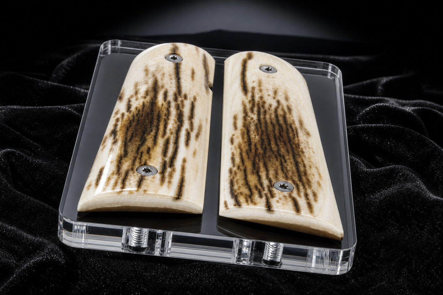MATCHED BARK MAMMOTH IVORY 1911 GRIPS A-2989