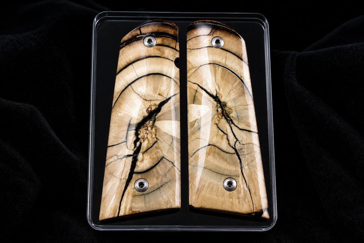 BEAUTIFUL CROSSCUT MAMMOTH IVORY 1911 GRIPS A_2993