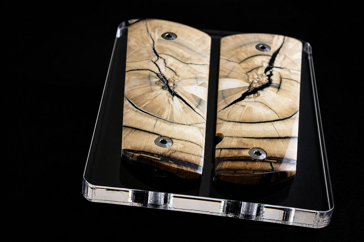BEAUTIFUL CROSSCUT MAMMOTH IVORY 1911 GRIPS A_2993