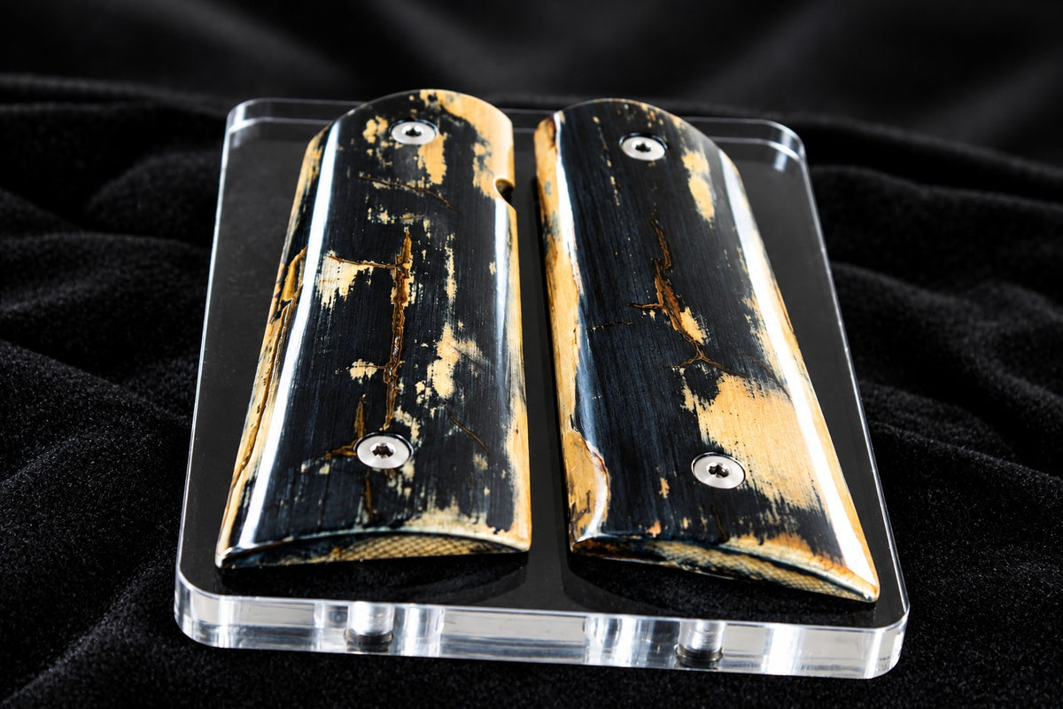 BLUE/BLACK MAMMOTH IVORY 1911 GRIPS A-2996