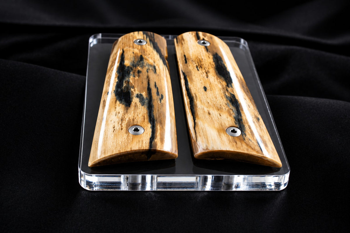 BEAUTIFUL BARK MAMMOTH IVORY 1911 GRIPS A-3009