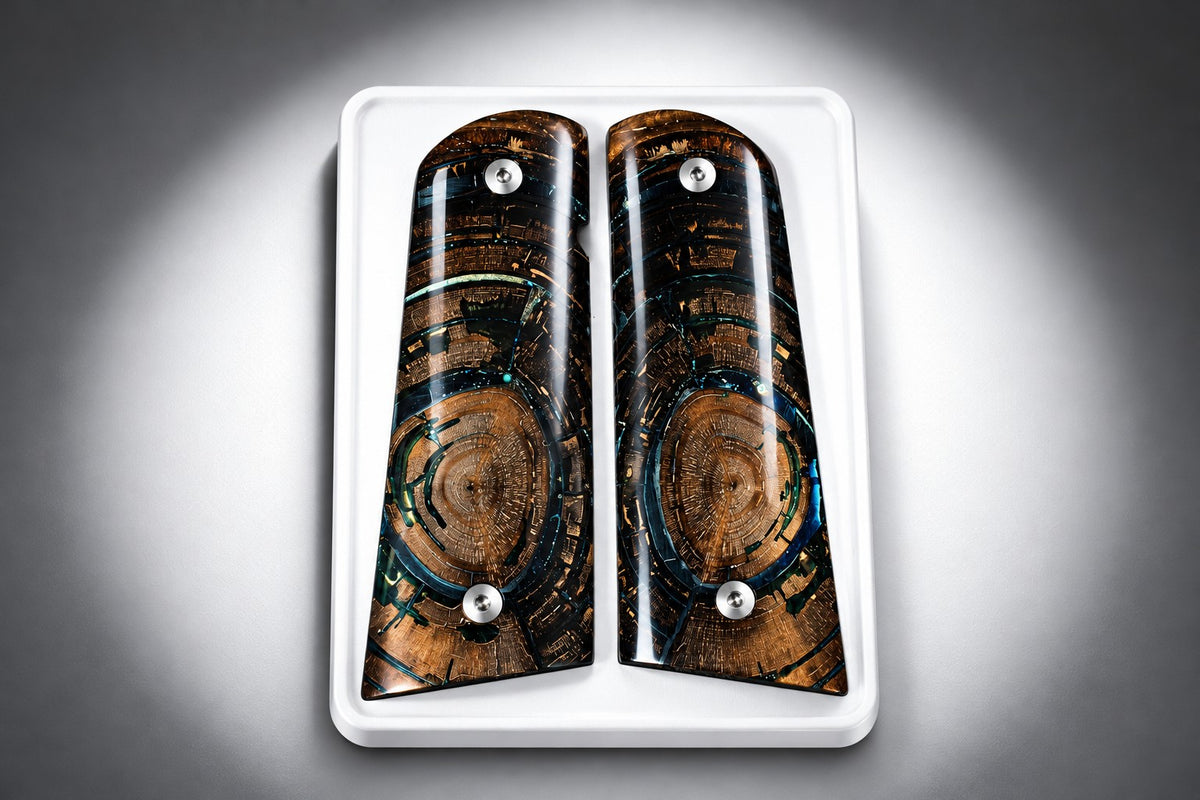 CROSSCUT MAMMOTH IVORY 1911 GRIPS A-3012