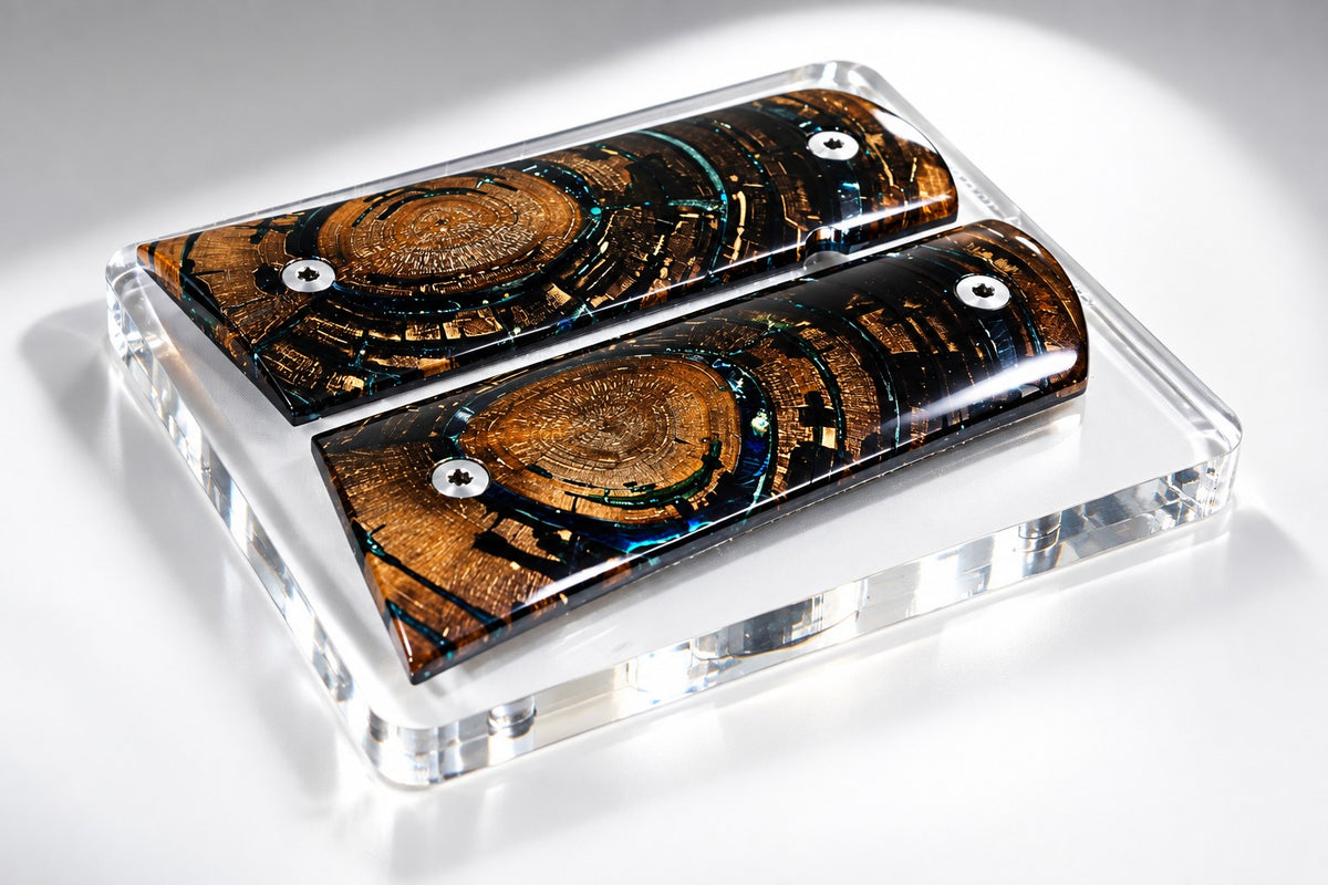 CROSSCUT MAMMOTH IVORY 1911 GRIPS A-3012