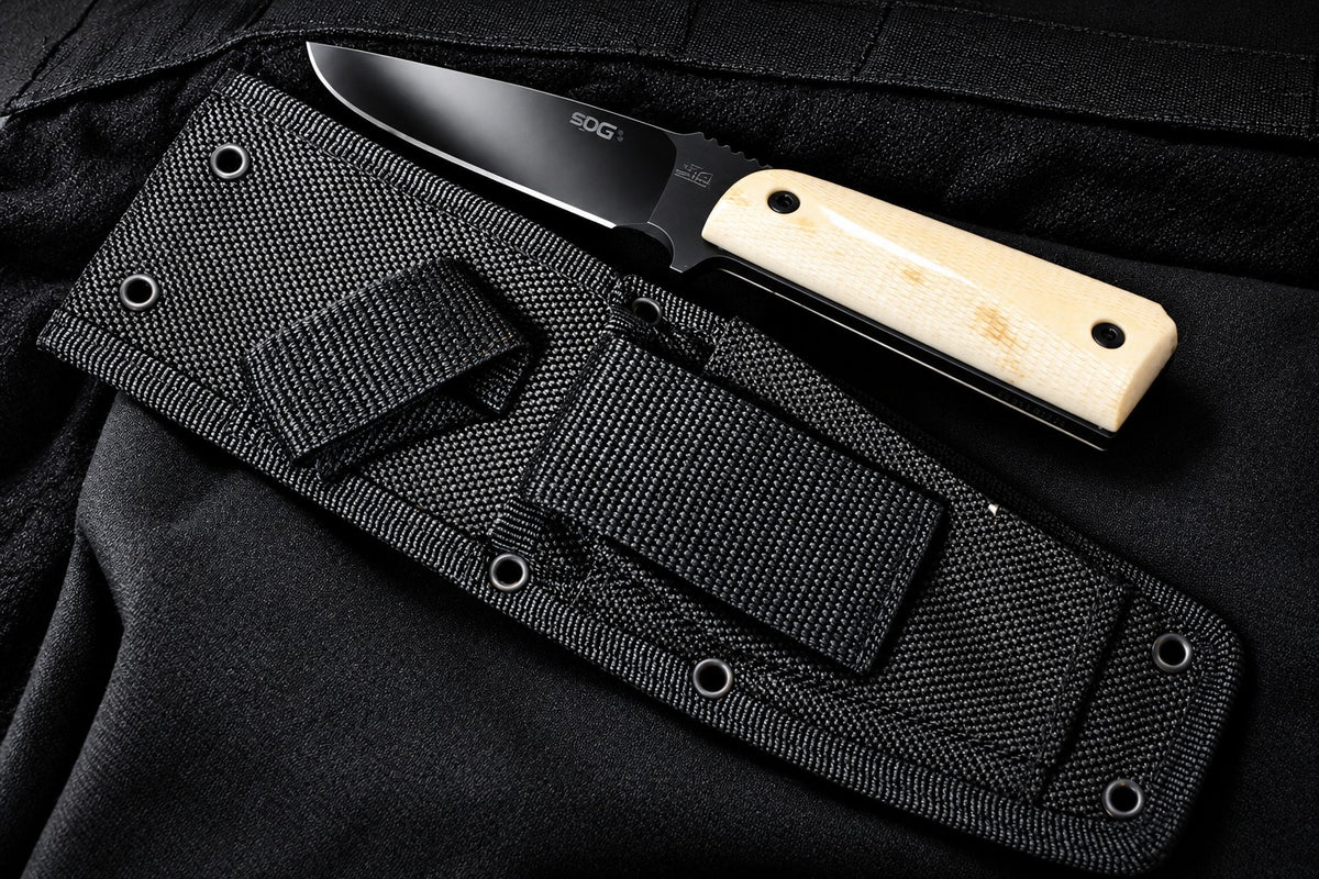 1911 Ultimate Equipment Knife with Mammoth Ivory checkered grips A-3014