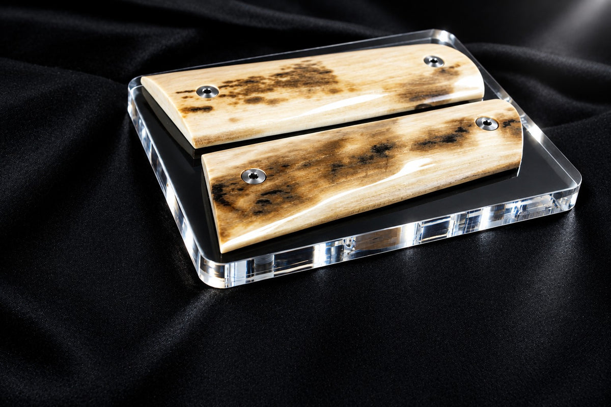 BEAUTIFUL BARK MAMMOTH IVORY 1911 GRIPS A-3020