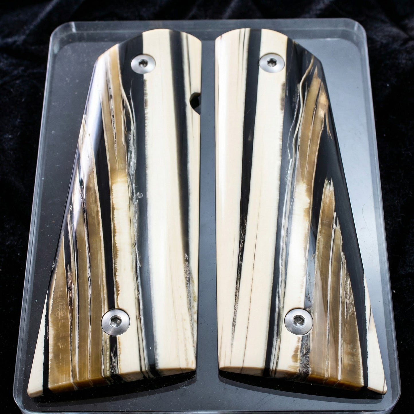 VERTICAL CUT MAMMOTH IVORY 1911 GRIPS A-2884