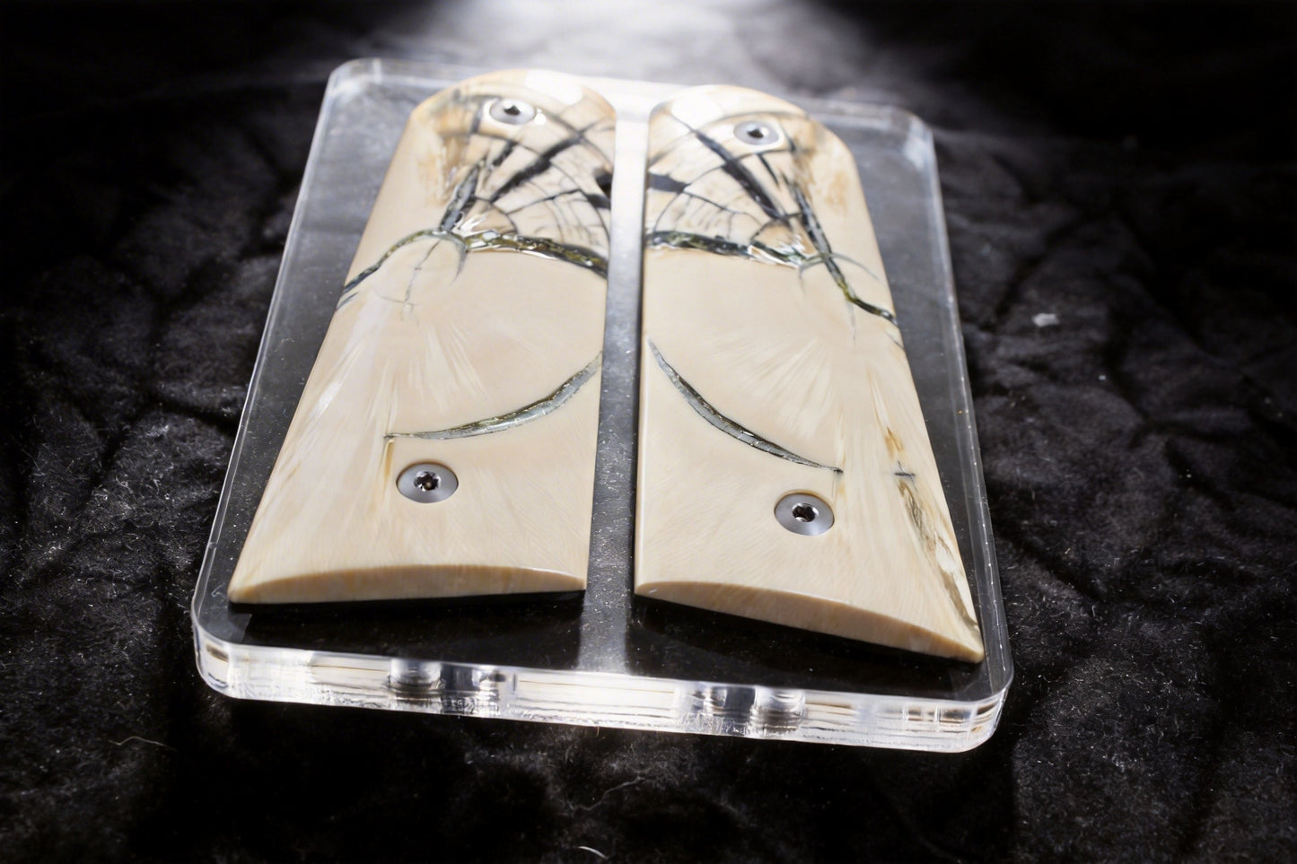 CROSSCUT MAMMOTH IVORY 1911 GRIPS A-2899