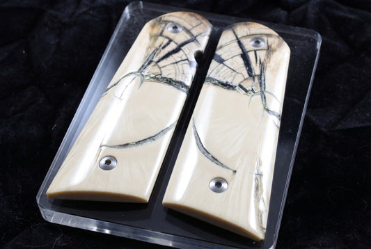 CROSSCUT MAMMOTH IVORY 1911 GRIPS A-2899